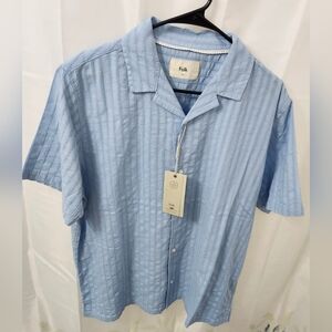 Folk Men's Sky Blue Casual Camp Shirt